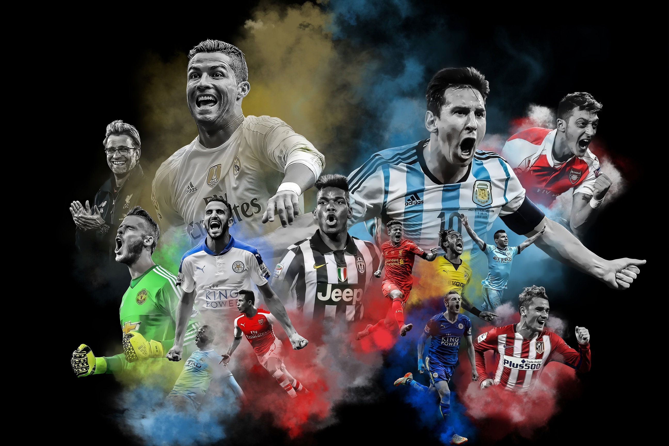 Ecuadorian soccer heroes' jerseys