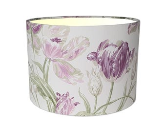 Lampshades in Laura Ashley Gosford Grape Fabric Handmade Various Sizes FREE DELIVERY