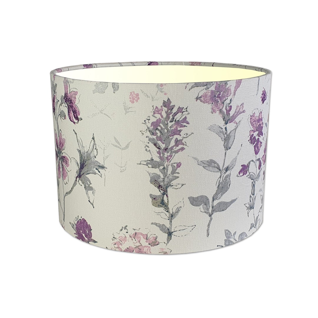 Lampshade in Laura Ashley Wild Meadow Pale Iris Floral Fabric Various ...