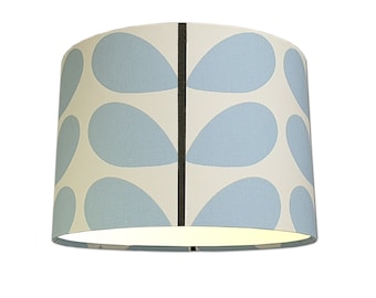 Lampshade Handmade in Two Colour Stem Powder Blue Fabric Various Sizes FREE UK DELIVERY