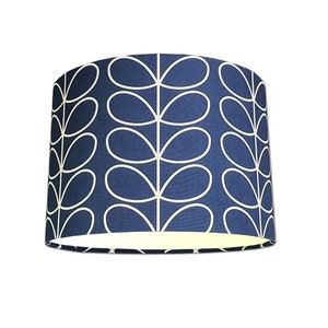 Lampshades in Linear Stem Navy Fabric Handmade Various Sizes | FREE DELIVERY