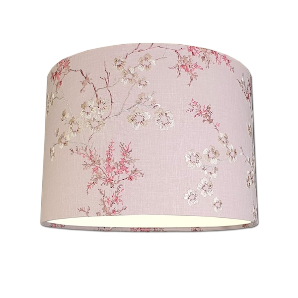 Lampshade in Laura Ashley Oriental Blossom Blush Pink Fabric Handmade Various Sizes FREE UK DELIVERY