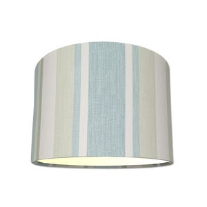 Lampshade in Laura Ashley Awning Stripe Pistachio Duck Egg Fabric Various Sizes Handmade FREE UK DELIVERY