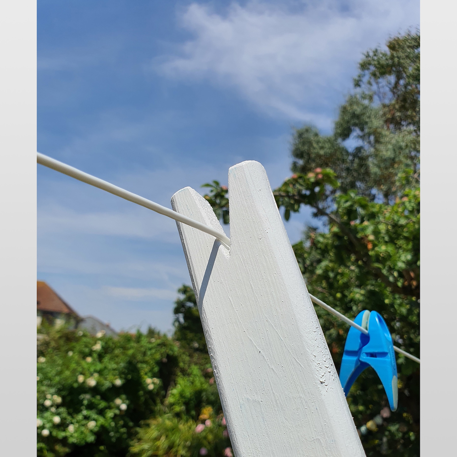 Washing Clothes Line Prop Pole Daisy White Wooden Etsy UK