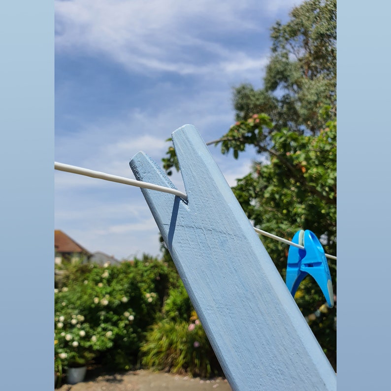 Washing Clothes Line Prop Pole Wild Bluebell Wooden Etsy UK