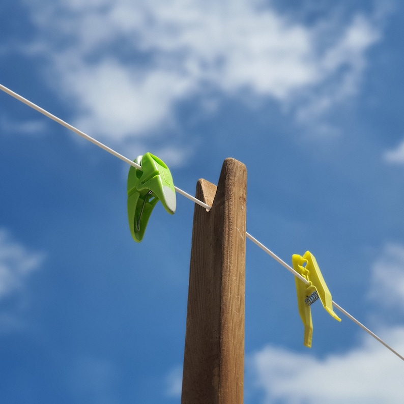 Washing Clothes Line Prop Pole Gold Stain Wooden Etsy UK