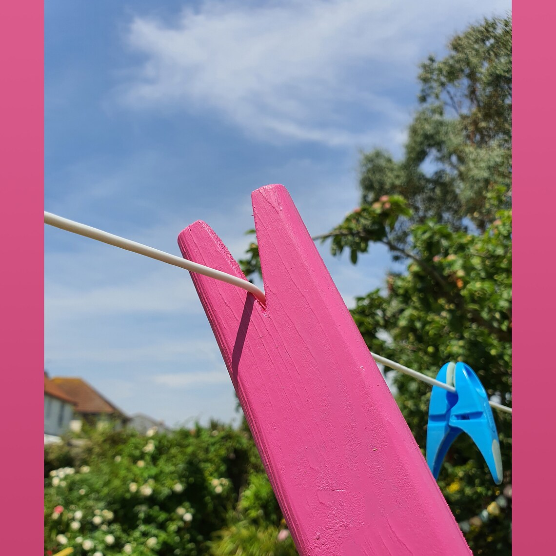 Washing Clothes Line Prop Pole Pink Jasmine Wooden Etsy UK