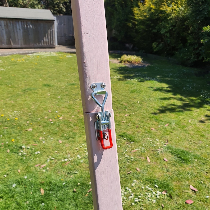 Washing Clothes Line Prop Pole Cherry Blossom Pink Wooden Collapsible Handmade in UK Free UK Delivery image 4