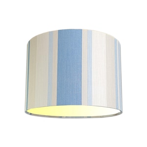 Lampshades in Laura Ashley Awning Stripe Seaspray Blue Fabric Various Sizes FREE DELIVERY