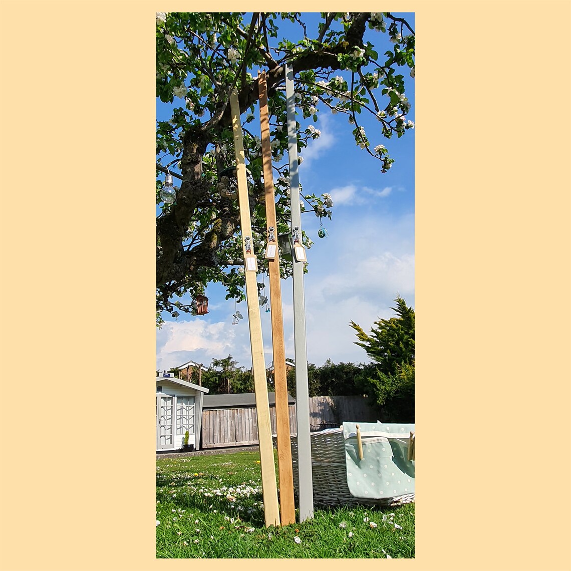 Washing Clothes Line Prop Pole Natural Wooden Etsy UK