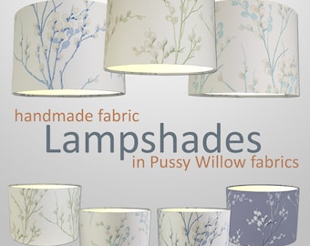 Lampshades in Laura Ashley Pussy Willow Fabrics Handmade Various Sizes FREE DELIVERY