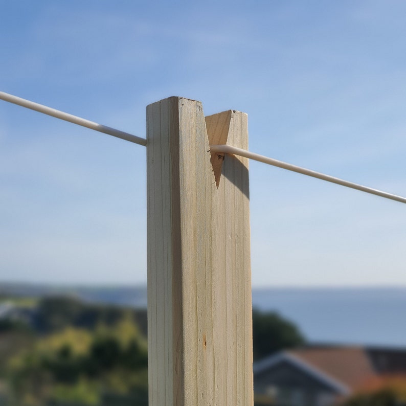 Washing Clothes Line Prop Pole Natural Wooden Etsy UK