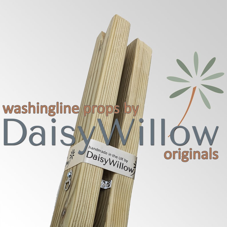 Washing Clothes Line Prop Pole Natural Wooden Etsy UK