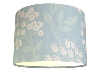 Lampshade in Laura Ashley Holkham Duck Egg Floral Fabric Handmade Various Sizes FREE UK DELIVERY