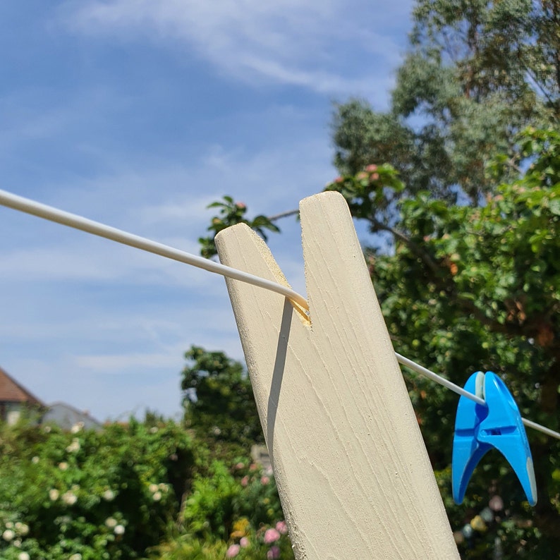 Washing Clothes Line Prop Pole Elderflower Wooden Etsy UK