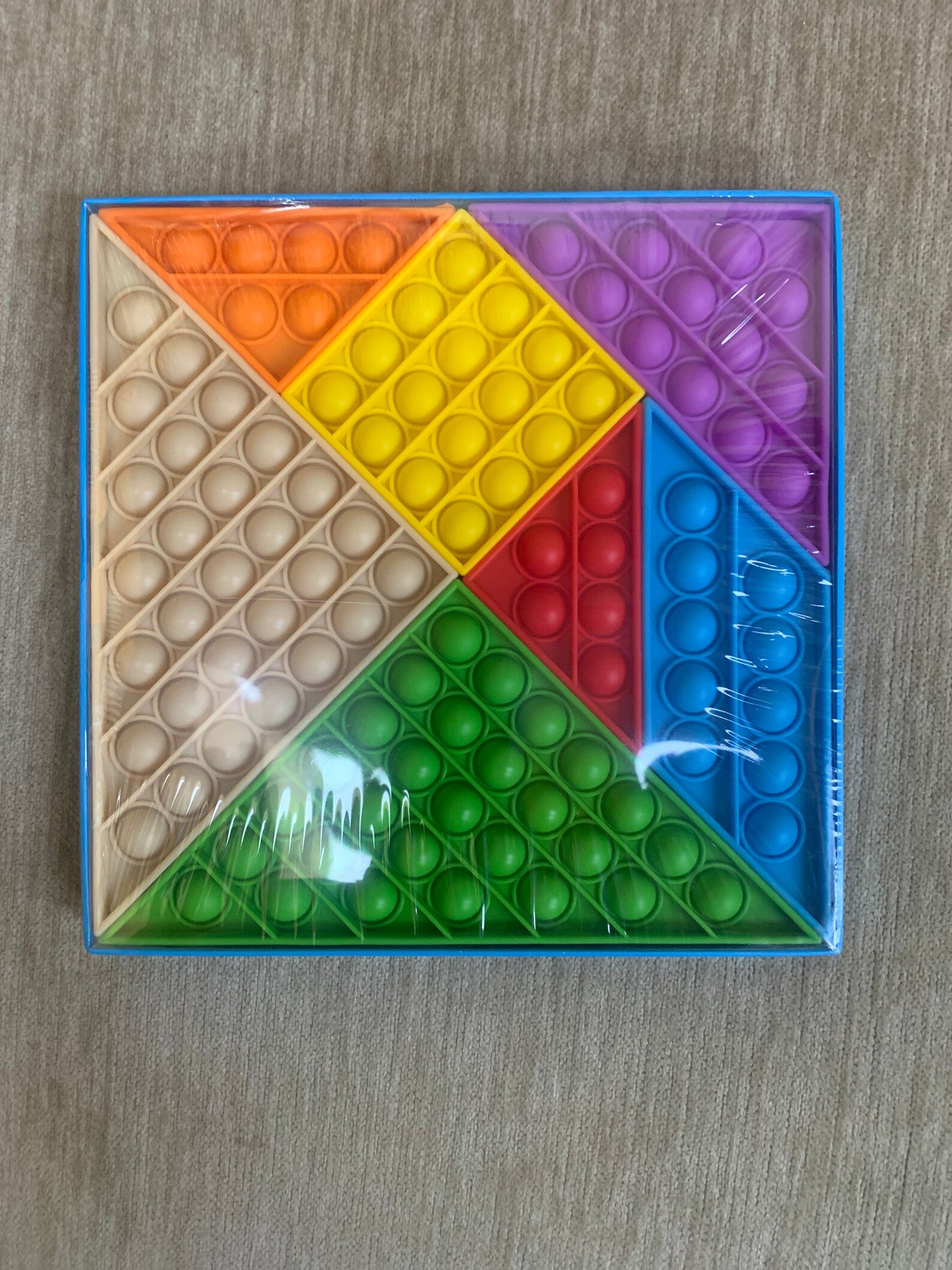 Large Rainbow Pop It, Tangram Learning Set, Pop It, Fidget Toy, Dimple
