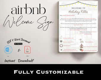 Szablon powitalnego napisu Airbnb: Dostosowywalny list wynajmu (PDF i Word)