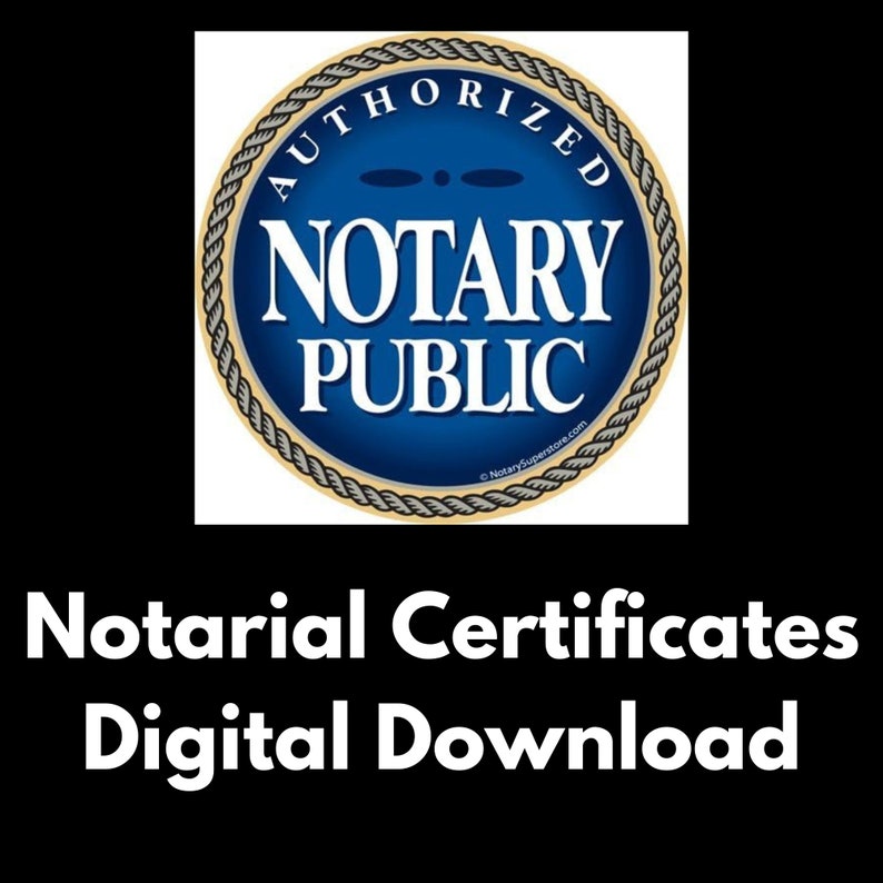 Notarial Certificate Notary Public Signing Agent Notary Supplies