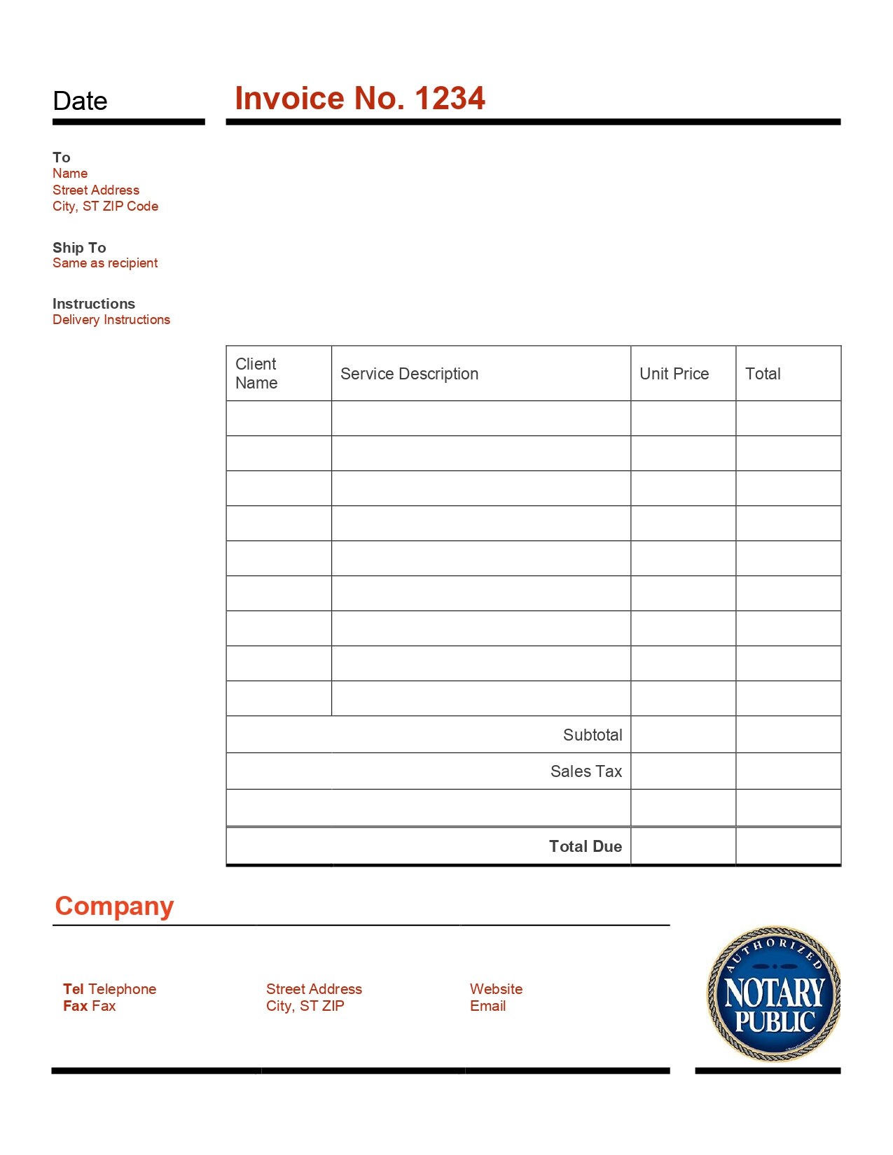 Notary Invoice Notary Invoice Templates: 4 Editable Designs + Bonus Log (instant ...