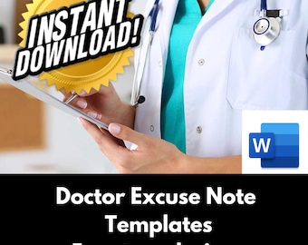 Printable Doctor&#39;s Excuse Template| Medical Office Forms| Work Excuse Editable| Microsoft Word Editable