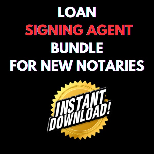 Loan Signing Agent Bundle | Notary Supplies | Printable Template | Notary Certificates | Affidavit | Acknowledgment