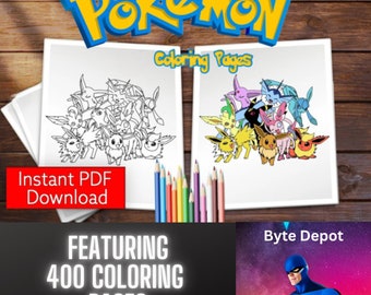 400 kolorowanek Pokemon, Pikachu, Charizard (do pobrania w wersji cyfrowej)