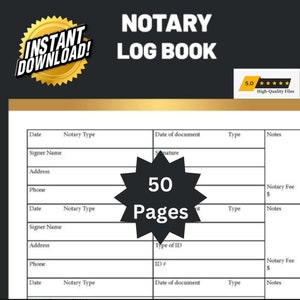 Notary Public Logbook Journal 8.5 X 11