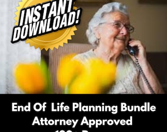 End of Life Planner| 180 Editable Pages|Bonus: Last Will & Testament| Funeral Planner| - Microsoft Word and PDF