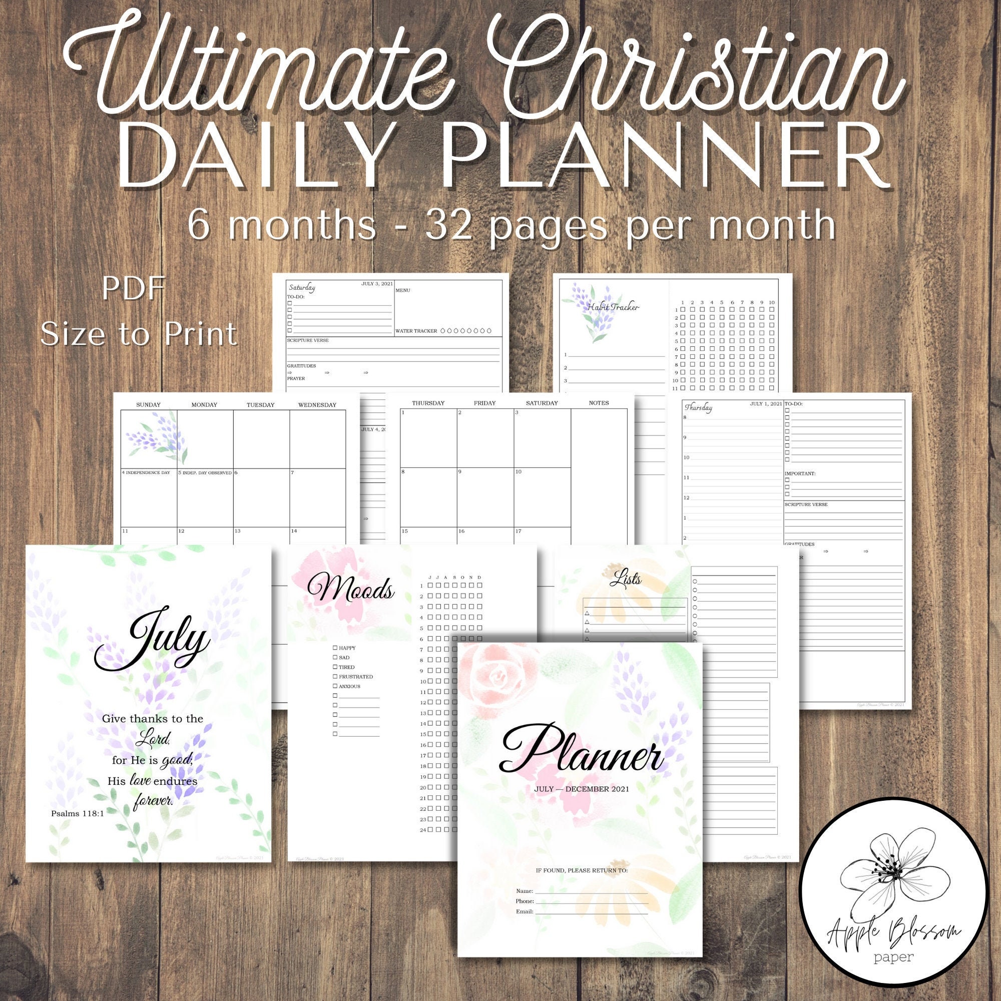 INSTANT DOWNLOAD Ultimate Christian Daily Planner Etsy