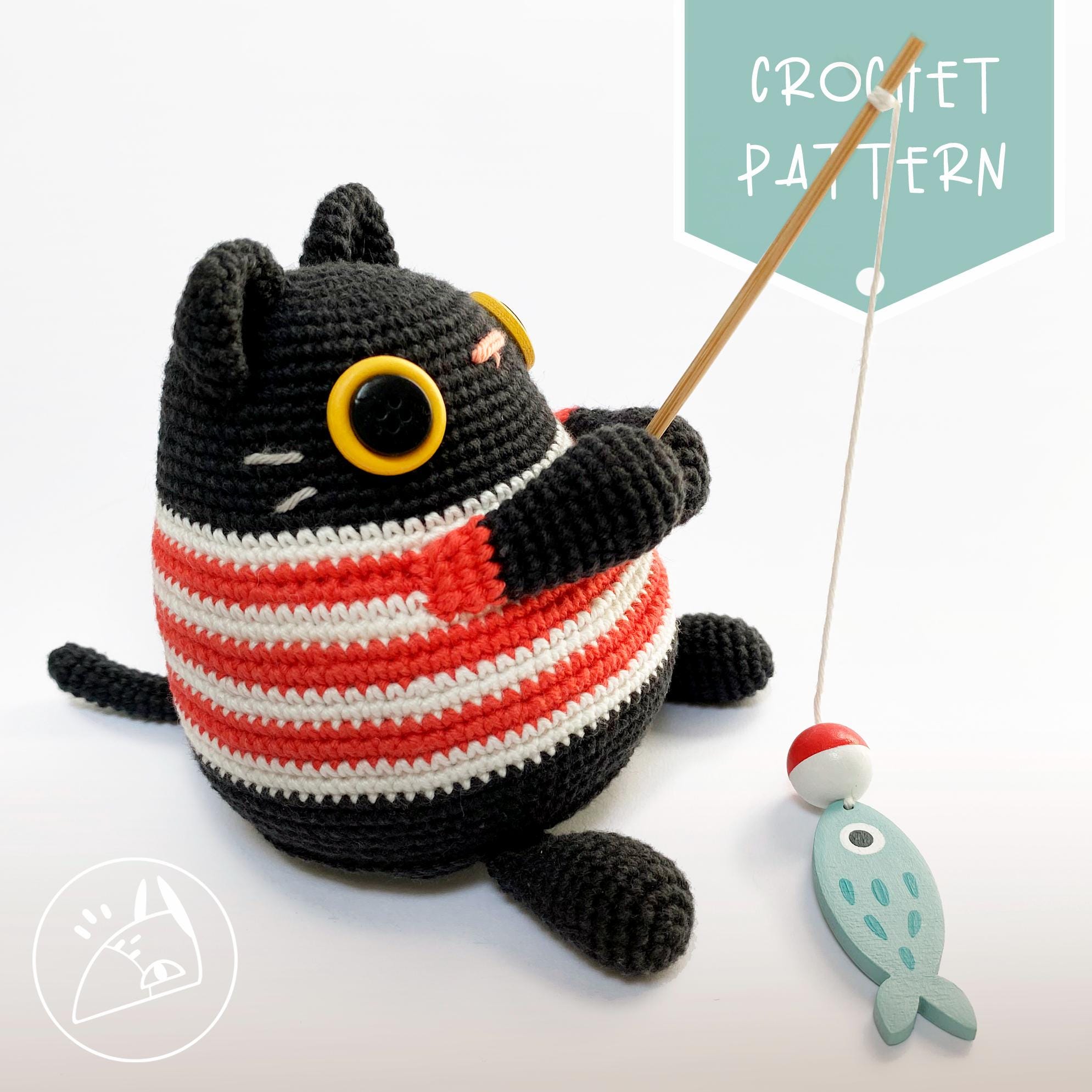 Orazio_the Fishercat_crochet Pattern - Etsy