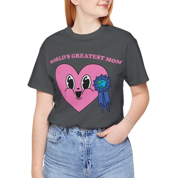 Mothers Day T-shirt "Worlds Greatest Mom" | Vintage 70s Character Aesthetic T-shirt | Summer Clothing Fun | Mother