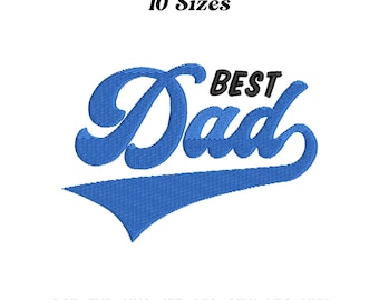 Best Dad Retro Embroidery Design, Gift For Dad, Father&#39;s Day Embroidery, Best Dad Ever Machine Embroidery