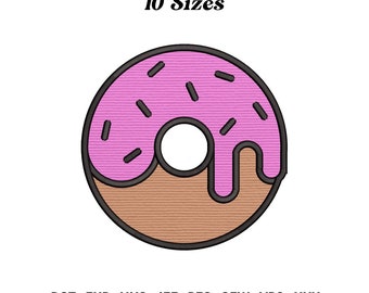 Donut Applique Embroidery Design: Sweet Food Artwork (Digital Download)