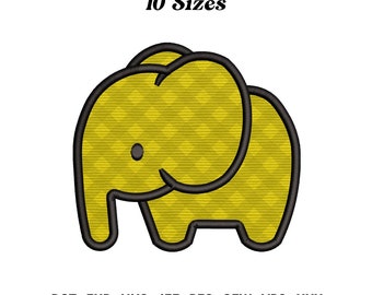 Diseño de bordado de apliques de elefante, bordado para recién nacidos, apliques de regalo de baby shower, bordado de máquina de elefante bebé, descarga digital