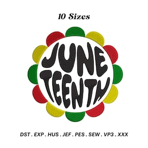 Juneteenth Flower Embroidery Design, Black History Floral Embroidery Pattern, Juneteenth Digitizing, Black History Month, Digital Download