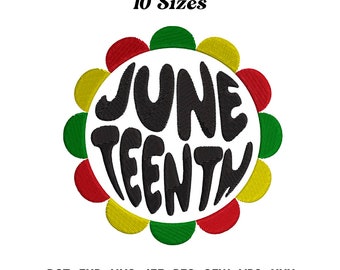 Juneteenth Flower Embroidery Design: Black History Floral Pattern (Digital Download)