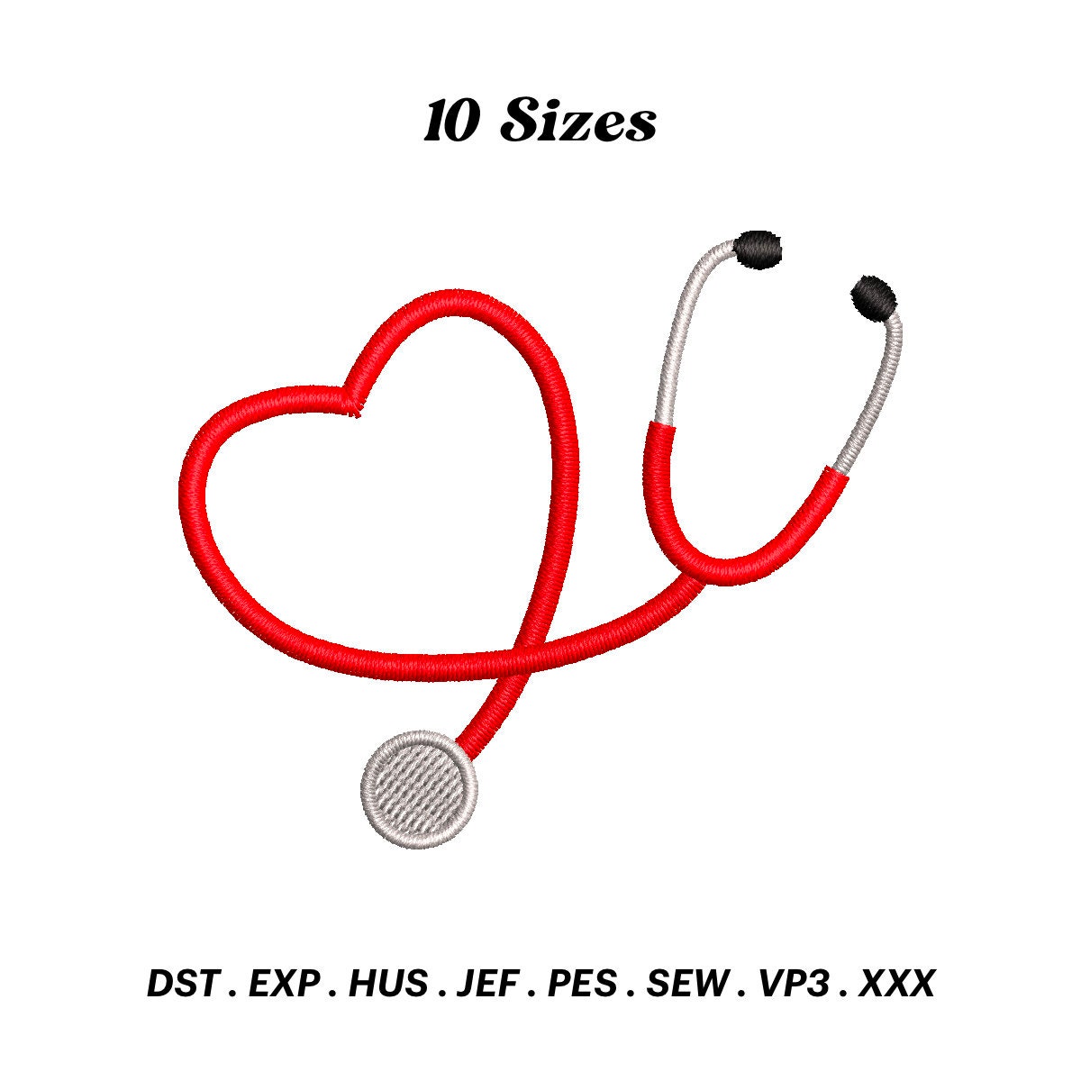 Stethoscope Love Embroidery Design, Nurse embroidery. Embroidery Designs Stethoscope, Machine Embroidery, Heartbeat, Instant Download