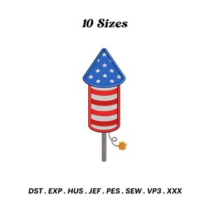 American Flag Fireworks Embroidery Design, Independence Day Embedded Jacket, Patriotic American Machine Embroidery, Digital Download