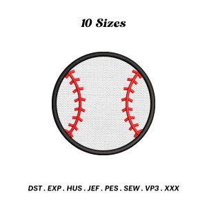 Baseball Applique Embroidery Design, Mini Baseball, Softball Applique Design, Embroidery Patterns, Embroidery Files, Digital Download