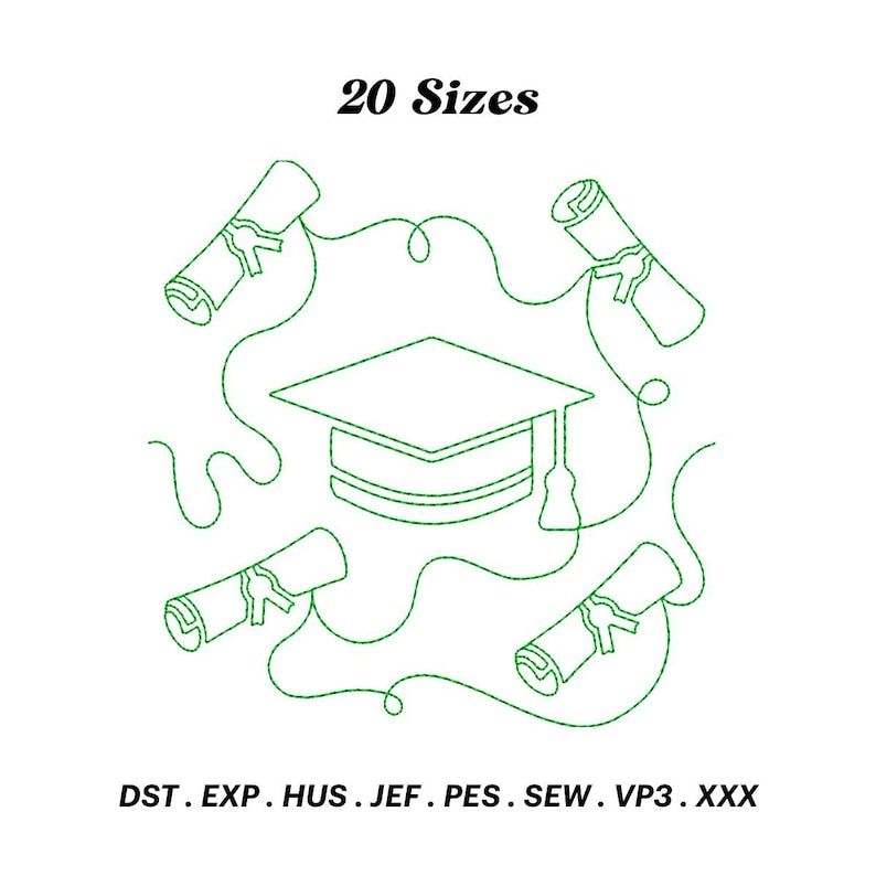 Graduation Cap Quilt Embroidery Design: Diploma Gift (digital Download ...