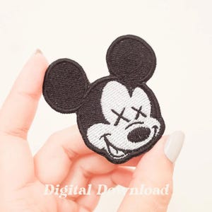Dead Mouse Embroidery Design, Cartoon Embroidery Patch, Comic Embroidery, Digital Embroidery, Digital Download