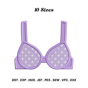 Broderidesign för BH-applikation, broderimönster för bröstcancermedvetenhet, söt BH-broderi för kvinnor, brud-BH-design, digital nedladdning