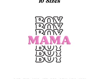Mama Boy Shadow Embroidery Design, Gift For Mother, Matching Mama and Son, Mom of Boys Embroidery Design, Kids Embroidery, Digital Download