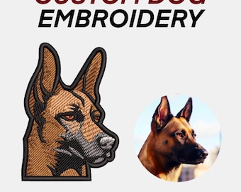 Custom Dog Embroidery Design Files, Personalized Dog, Custom Pet Portrait Embroidery Design - Digital Download