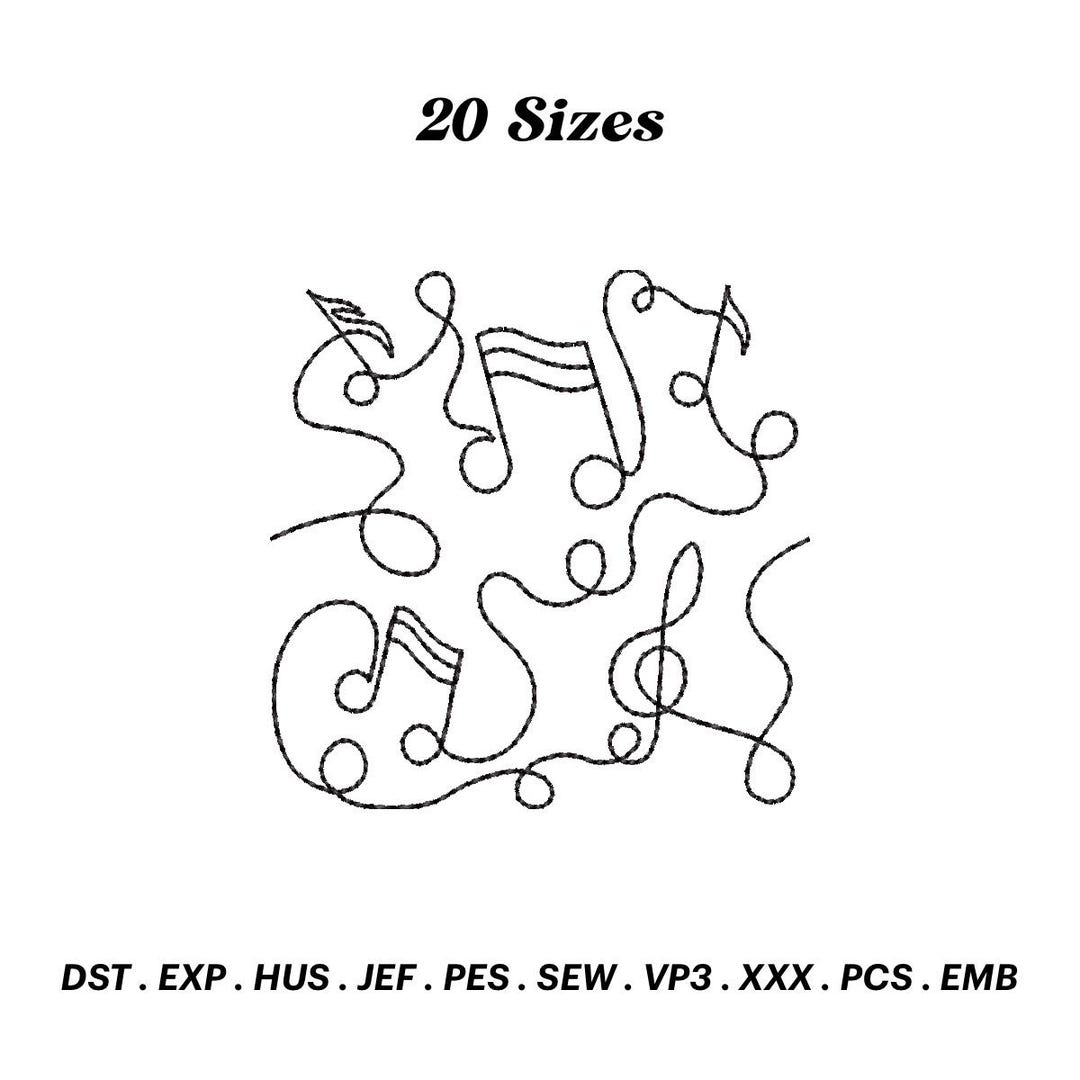 Music Note Quilt Embroidery Design: Continuous Quilting (digital ...