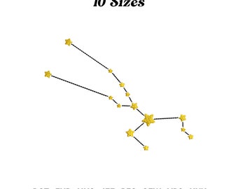 Taurus Constellation Embroidery Design: Zodiac Astrology Pattern (Digital Download)