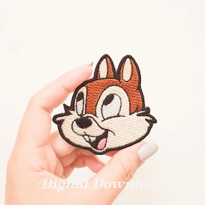 Chipmunk Embroidery Design, Cartoon Embroidery Patch, Squirrel Embroidery, Digital Embroidery, Digital Download