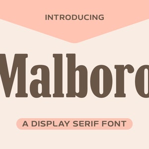 Malboro - Fuente serif, estilo occidental, estilo americano, fuente para logotipos, invitaciones, acentos, OTF, TTF, SVG, fuente para Cricut, Glowforge, Procreate