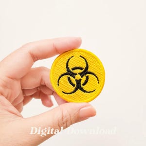 Hazard Symbol Embroidery Design: Sign Emblem Patch (Digital Download)