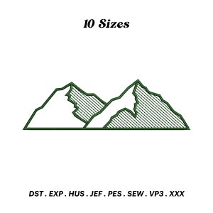 Mountains Embroidery Design, Nature Scene Pattern, Adventure Designs, Rocky Mountains Digitize Design, Machine Embroidery, Digital Download